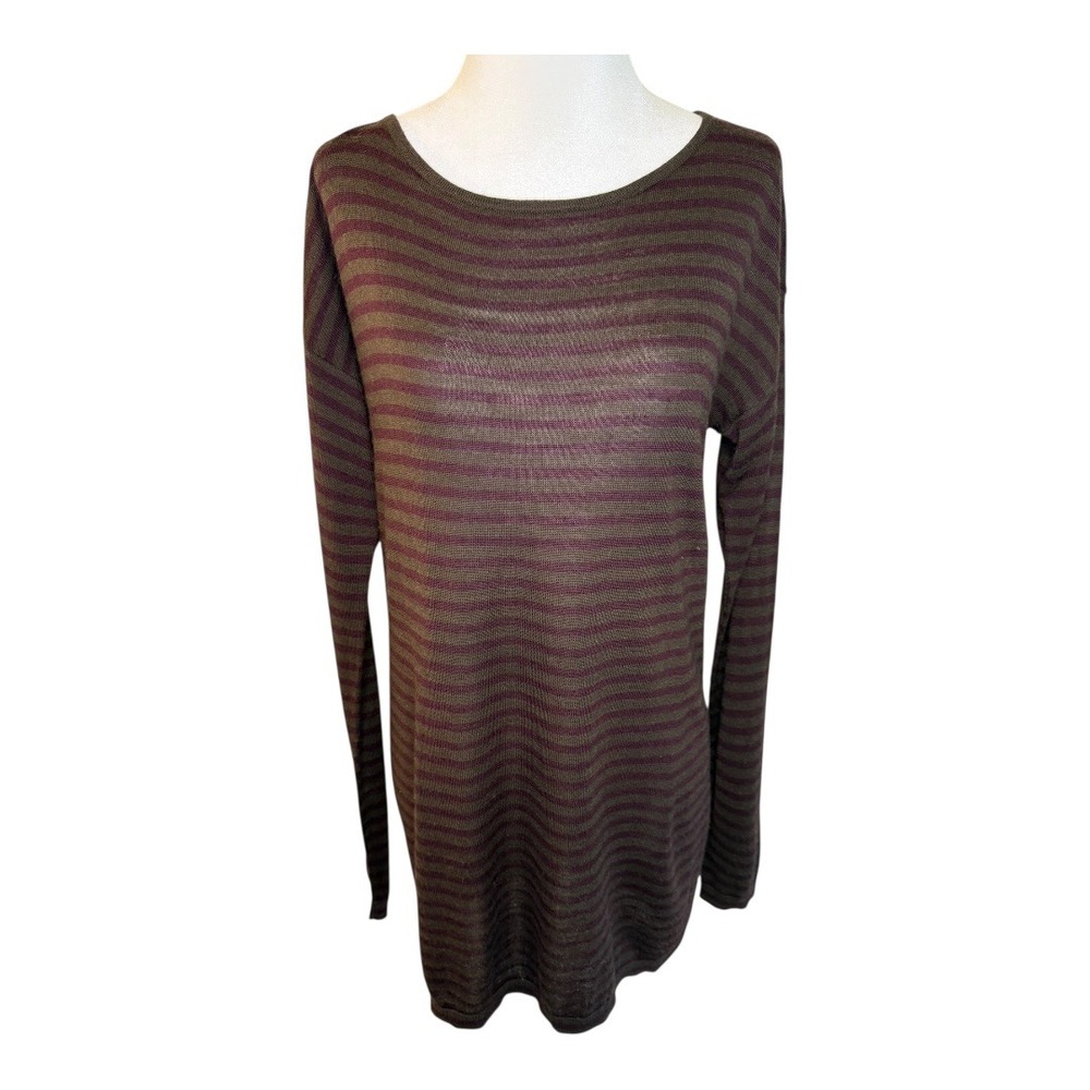 Ann Taylor Striped Tunic Top Long Sleeve Casual Pullover‎ Knit Size Medium
